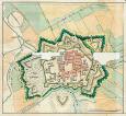 Plan des Ausbaus der Festung Zamość aus dem Jahr 1818, der die bestehenden, modernen Befestigungselemente berücksichtigt. Die im Zeitraum des Herzogtums Warschaus erbaut wurden und während der Verteidigung im Jahr 1813 verwendet wurden.   