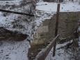 Malowane, iluzyjne boniowanie na narożniku czołowym Bastionu III. Stan ze stycznia 2013 r. K. Wielgus.   